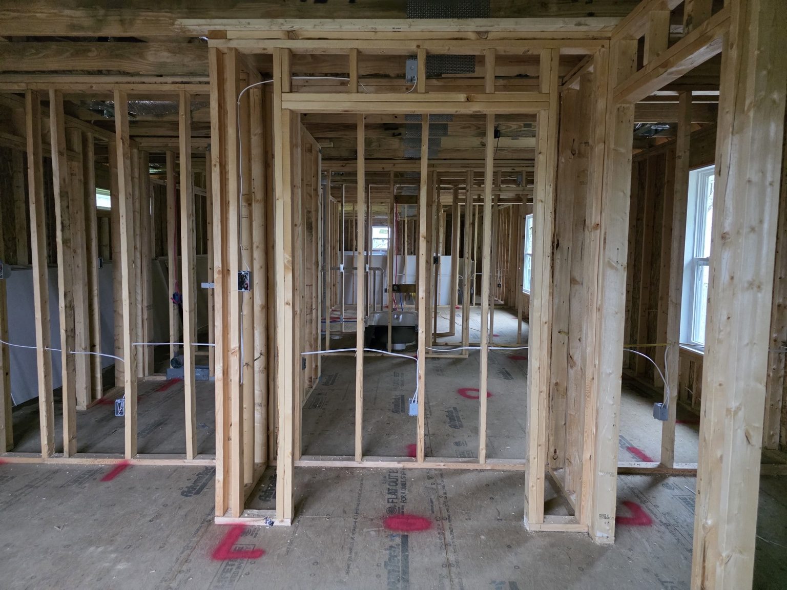 Interior framing rough-in