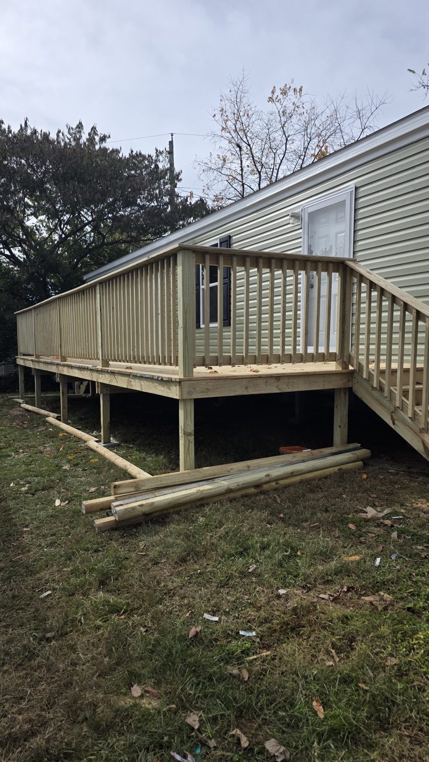 Finished front deck and stairs